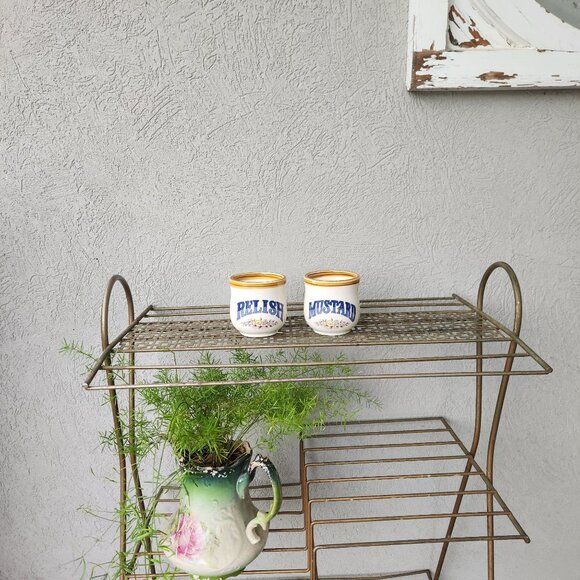 Set of 2 Vintage Relish and Mustard Jars - Made in Japan - Retro Condiment Conta - Picture 8 of 8